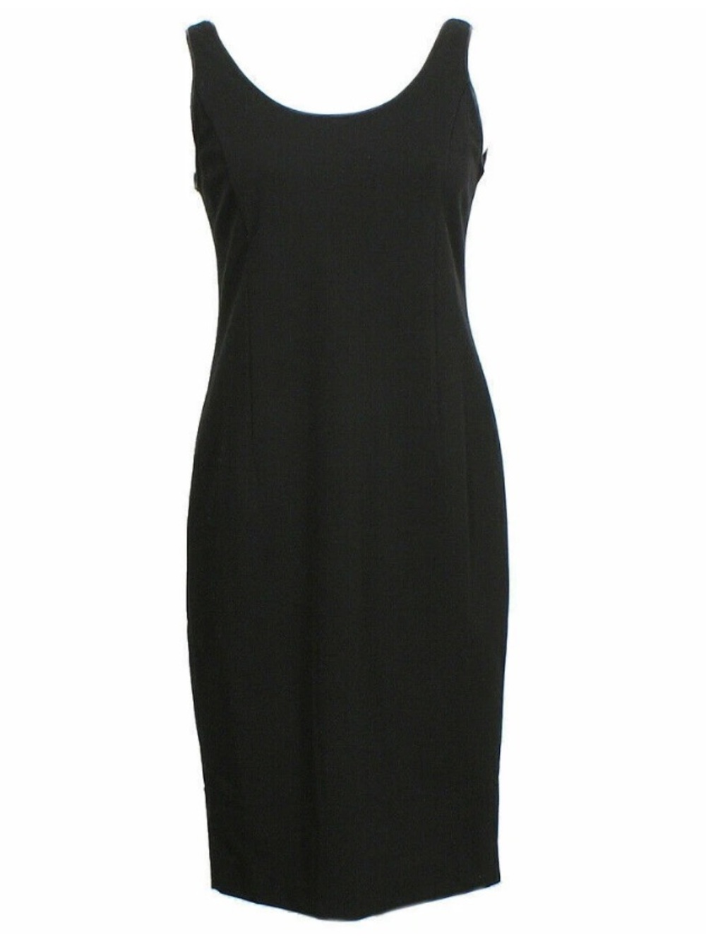 Eileen Fisher Black Dress Sleeveless  Cocktail Office Sheath Midi Dress Medium